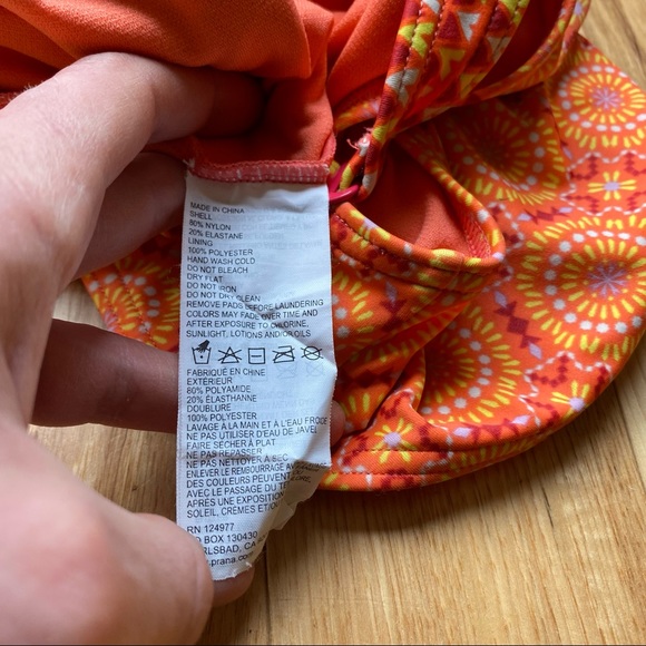 PrAna Lahari Neon Orange Sundial One Piece - Picture 7 of 9